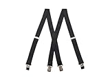 iSuper Suspenders for Men, Adjustable Wide Suspenders with Strong Clips X Shape Costume Heavy Duty (1.5in Width) (Gray)