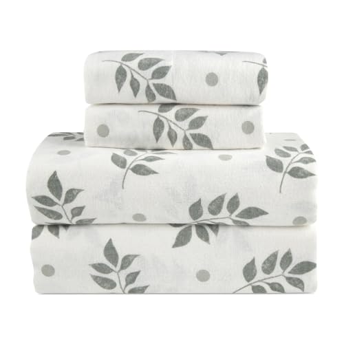 Lodge & Linen Sábanas de franela de tamaño matrimonial, 100 % algodón, de franela de alto GSM, con bolsillos profundos, cálido y acogedor para todas las estaciones (hojas lavadas)