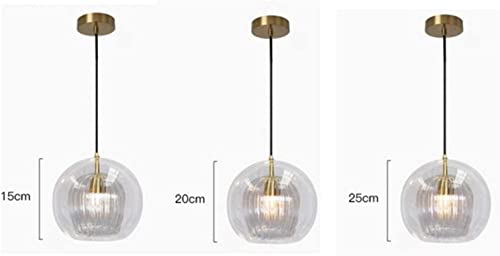 Lámpara colgante de bola de cristal E27 regulable para techo de comedor 7
