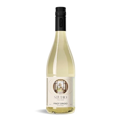 STUDIO ITALIANO - Pinot Grigio Premium alkoholfreier Weisswein trocken - 1× 0 75L - BIO Weißwein 0 0% vegan & kalorienarm - alkoholfreier Wein für jeden Anlass - by KOLONNE NULL