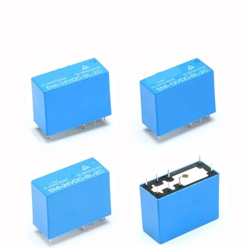 Relais de puissance SMI 5V 12V 24V 5A à 8 broches pour circuits électroniques - Lot de 3 pièces
