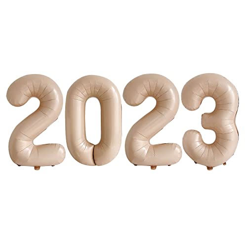 Goer 2023 Foil Number Balloons For 2023 New Year Eve Festival Party Supplies Graduation Decorations (Caramel,32 Inch) #TOP15