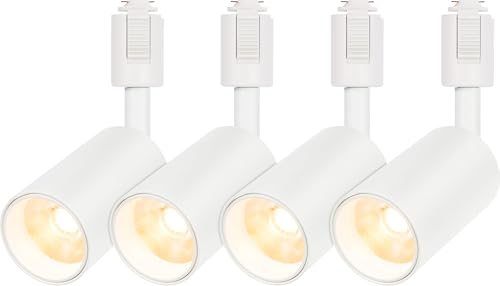 szbritelight 4個セット ダクトレール スポットライト LED 100W相当 電球色3000K ライティングレール用 COB 一体型照明 集光タイプ 10W 高輝度1023lm 高演色Ra96.5 取付簡単 角度調節可能 ホワイト