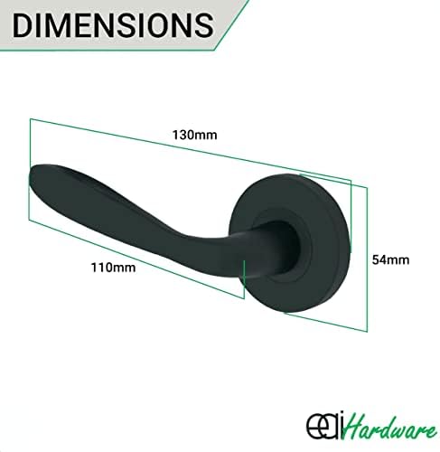 EAI Sassari Door Handle Lever On Rose - Matt Black- 1 Pair