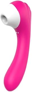 Screaming S-Hande Sugador de Clitóris com Vibrador Ponto G 9 Modos de Vibração 18cm x 4cm em Silicone Recarregável (ROSA)