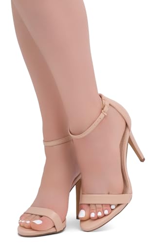 Image of Shoe Land Women's High Heels - Open Toe Stiletto Heels with Adjustable Ankle Strap | Dressy Sexy Strappy Heeled Sandals for Wedding, Prom, Party & Evening Wear