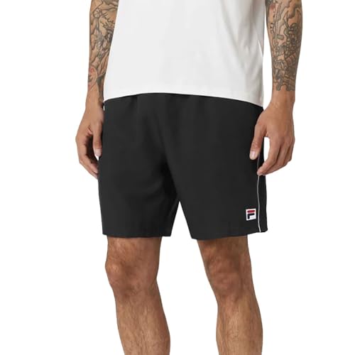 Fila Men's Stretch Woven 7 Inch Short Black/White S