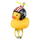 ALOVEMO Bike Horn,Cute Cartoon Yellow Little Duck Shape Bicycle Lights Bell,Squeeze Horns for Toddler Children & Adults Cycling Light Rubber Duck Helmet Toys (G)
