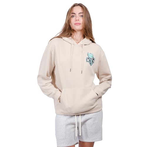 Ultra Game WNBA Official Womens Super Soft Fashion Hoodie Sweatshirt, New York Liberty, Sand, Medium