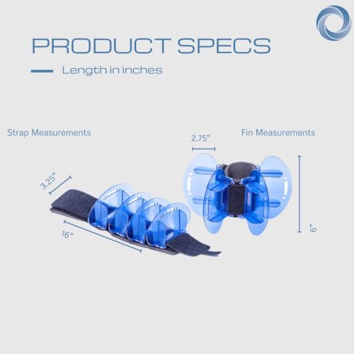 Image of High Resistance Hybrid Aquatic Exercise Fin Set - Blue | Aquatic Cuffs | Quick Start Guide | Leg Water Weights | Strength & Swim Training | Pool Exercise Equipment | Pair (HRPCFIN)