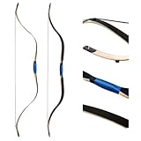 PMZ Archery 58' Recurve Ming Bow Traditional Laminated Hunting Horse Bow for Adults Youth Beginners Enthusiasts (35LBS)