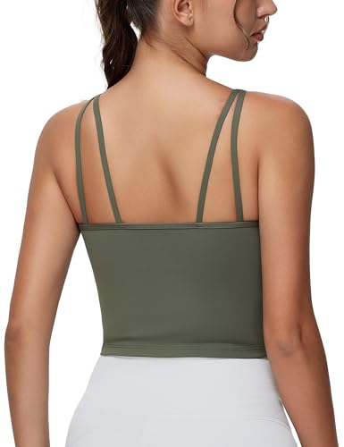 THE GYM PEOPLE Women's Longline Sports Bra Removable Padded Wireless Workout Yoga Tank Tops4