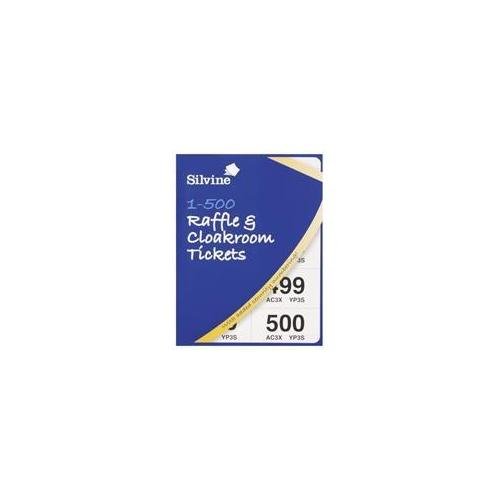 Silvine Raffle & Cloakroom Tickets 1-500 - Pack of 12 Books