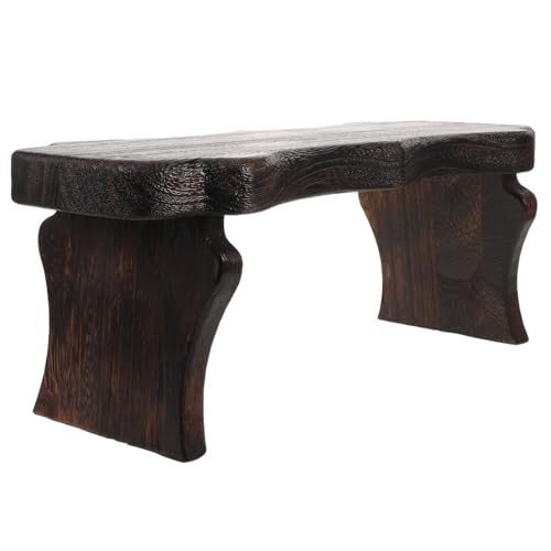 Uonlytech Taburete Banco Pequeño Ligero Madera Maciza Estilo Japonés Vintage Diseño Ahorrador de Espacio para Meditación y Sala