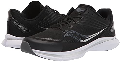 Saucony Kinvara 12 Running Shoe, Black/White, 12.5 Wide Us Unisex Big_Kid #TOP6