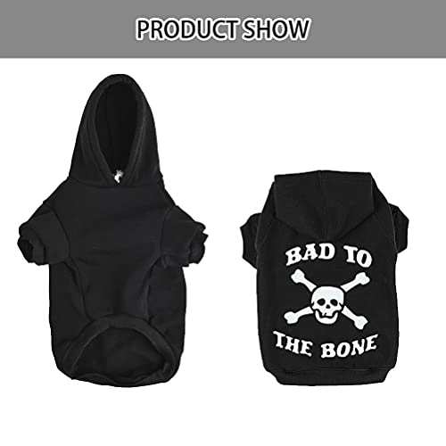 EXPAWLORER Dog Hoodie - Bad to The Bone Lettered, Dog Sweater with Hat, Pet Fall Cold Winter Clothes with Built-in Leash… - Image 6