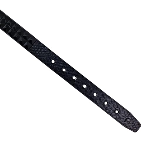 Lowlife of London Dub 2 Row Pyramid Leather Belt, Studded Punk Goth Rock Pyramid, Metal Stud Two Row Rivet for Men and Women3