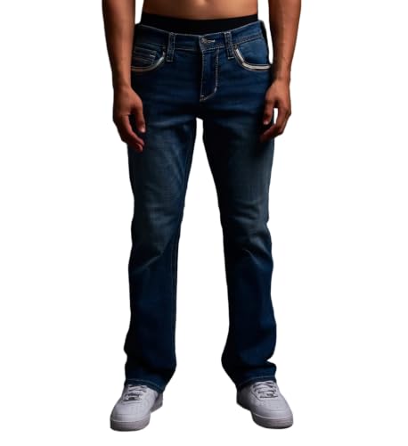 American Fighter Men's Jeans, Bootcut Fit (US, Waist Inseam, 31, 32, Regular, Regular, Atlas Wash (Heritage Atlas))