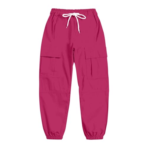 Girls Cotton Thick Sweatpants Wide Leg Padded Cargo Joggers Pants Teen Kids Midi Pockets Straight High Waist Trousers2