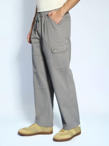Image of Urbano Fashion Men's Loose Baggy Fit Cargo Jogger Chino Pant with 6 Pockets Stretchable