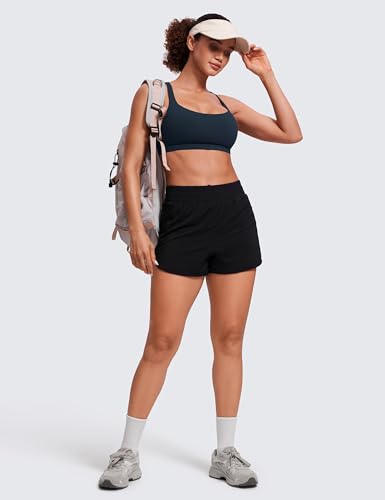 Image of CRZ YOGA Naked Feeling Strappy Sports Bras for Women - Criss Cross Back Wireless Padded Cami Yoga Workout Top