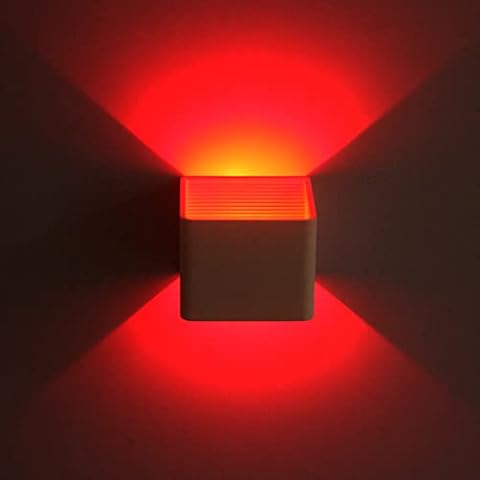 ZMLG RGB Wall Light Indoor, Modern Aluminum LED Wall Lamp Dimmable with Remote Control, Colorful Color Changing Wall Lighting Square for Living Room Corridor Aisle Hall,White Cover