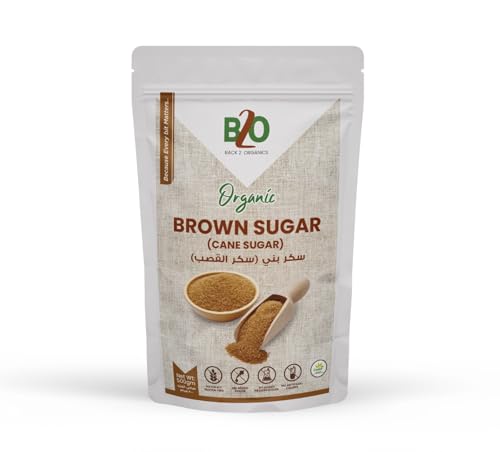 Back 2 Organics Organic Brown Sugar - 100% Pure Cane Sugar Naturally Gluten-Free Non-GMO 500g