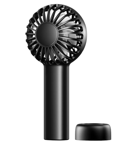 SWEETFULL Mini Portable Fan - Rechargeable Handheld Fan, 3 Speeds Personal Hand Gifts for Travel Essentials, Lash, Makeup, Eyelash, Kids, Girls, Women - USB, Cute Design Black