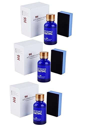 Dough.Q Kit De Protección de Pintura de Revestimiento Cerámico para Coche De 9 Horas, Agente de Revestimiento Nano Cerámico para Coche Antiarañazos de 30ML con Esponja (3 Piezas) Cover
