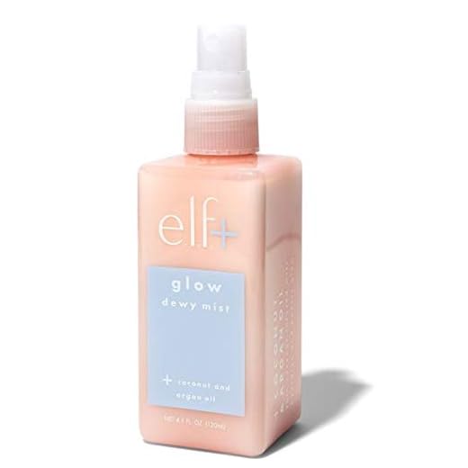 Elf Facial Mist Spray! Glow Dewy Mist + Coconut and Argan Oil! Matte Blotting Mist + Kaolin Clay! Paraben Free, Cruelty Free and Vegan! Choose from Glow Dewy or Matte Blotting! (Glow Dewy)