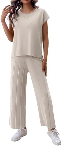 BestWendding Womens 2 Pieces Lounge Sets Knit Sweater Sets Casual...