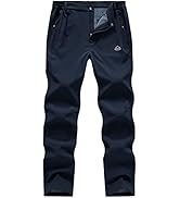Rdruko Men's Ski Snow Pants Waterproof Insulated Fleece Winter Work Pants with Pockets