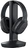 Auriculares inalámbricos Sony RF para TV y cine en casa con transmisor - Alcance inalámbrico de 150 pies, hasta 20 horas de reproducción (negro) y paño de microfibra Zonoz 3
