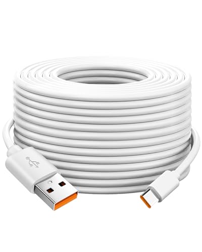 Image of 5m Extra Long USB C Cable,Durable USB A to USB C Fast Charge Cord Power Extension Charging Lead for Security Cameras Tablets SmartPhones Controller and More