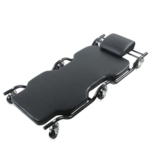 HKTE 44 inches Heavy Duty Garage Creeper, Low Profile Design, Durable Metal Frame, Comfortable Pillow