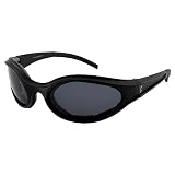 Hurricane Eyewear Cyclone Motorcycle Riding Sunglasses Black Frame with Polarized Smoke Lenses, Vented Foam Padded Sport Wrap Protective Eyewear