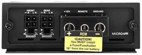 Diamond Audio MICRO4V2 – MICROV2 Series 4-Channel Full-Range Class D Amplifier – Ultra-Compact, High-Power, Thermal Protection