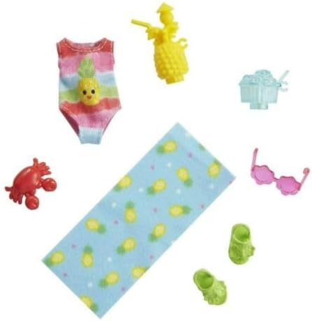 Miniatura 5 de Barbie Chelsea Beach & Tea Party - Paquete de accesorios de moda - Mezcla de ropa de playa y artículos esenciales para fiesta de té para muñeca