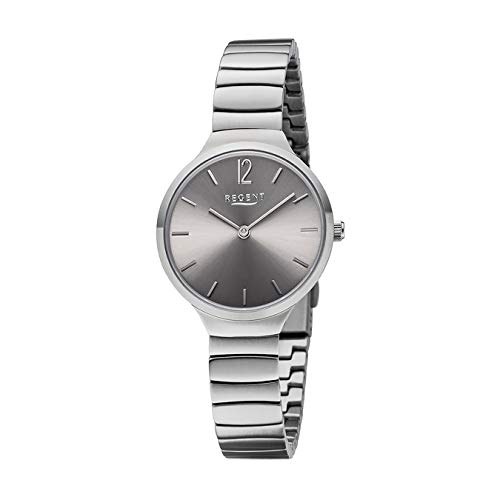 Preisvergleich Produktbild REGENT Damenarmbanduhr Edelstahl mit Edelstahlarmband BA-554