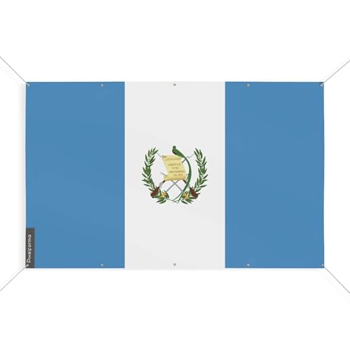Drapeau Guatemala 90 x 135 cm anti-vent à 10 oeillets d'attache