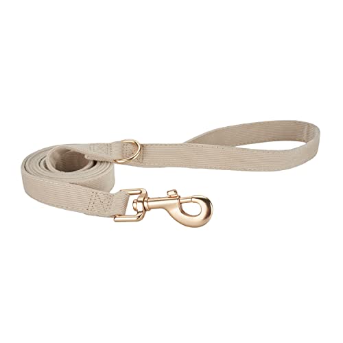 YUDOTE Weiche Cord-Hundeleine Klein,1.5x150cm,Cremeweiß