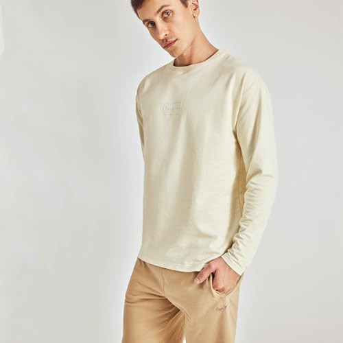 Image of Pepe Jeans Mens Full Sleeve T Shirt Beige