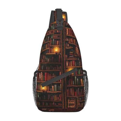 Library Crossbody Bag Books Shoulder Bag Funny Backpack Sling Bag Chest Casual Daypack for Outdoor