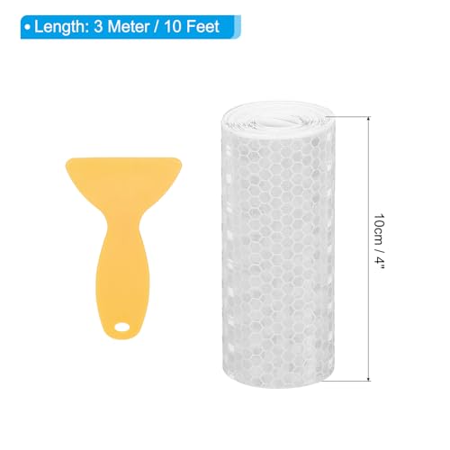 Ruban Réfléchissant 4 Inch x 10 Ft PATIKIL Blanc Adhésif pour Sécurité Camion Remorque Voiture - 2
