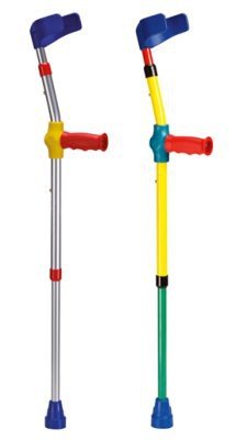 Niños de metal ligero Muleta con Ergo Mango Multicolor/plata, Muletas
