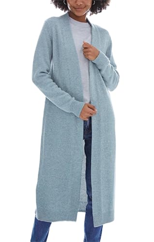 GIL’B Women’s 100% Wool Long Sleeve Midweight Long Flowy Open Front Duster Cardigan Sweater x-Large Denim