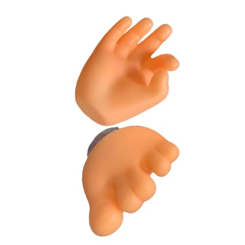 Abaodam Porte-brosses à Dents Mural à Ventouse 2pcs en Vinyle Beige Forme Doigt et Orteil, Adorable et Pratique pour Salle de Bain, Garde la Tête de Brosse Sèche