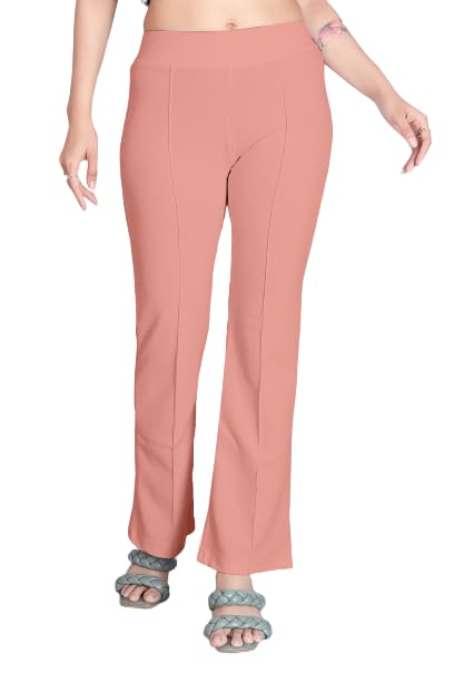Image of Women's High Waist Bell Bottom Trouser, Elastic Flared Bootcut Pants