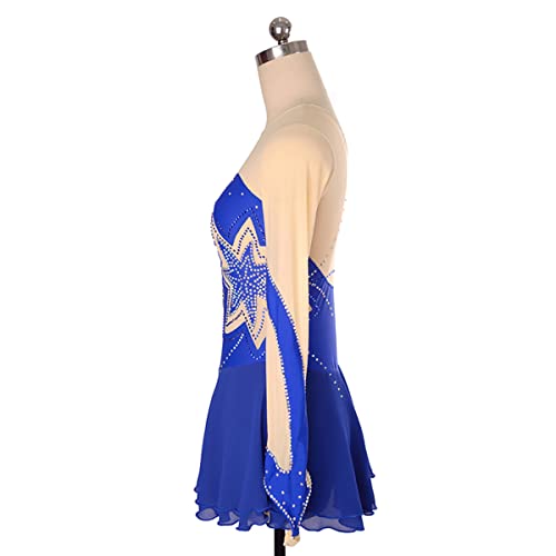 kzytamz Vestido de dança de manga comprida com lantejoulas brilhantes collant roupas esportivas adol