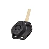 A ABSOPRO Car 3 Buttons Uncut Insert Key Fob Case Remote Control Shell Replacement for BMW X3 2004-2009